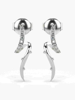 Valanova - Sterling Silver Plated with White Gold and Certified Lab Grown Diamond 0.09 Cts Earrings