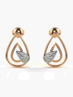 Valanova - Sterling Silver Plated with Rose Gold and Certified Lab Grown Diamond 0.19 Cts Earrings