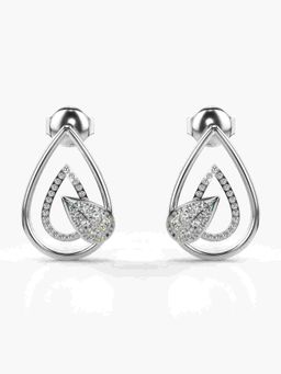 Valanova - Sterling Silver Plated with White Gold and Certified Lab Grown Diamond 0.19 Cts Earrings