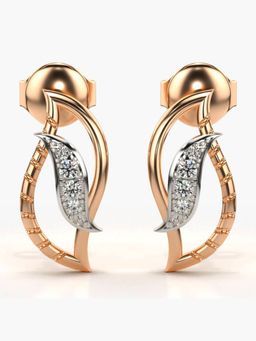 Valanova - Sterling Silver Plated with Rose Gold and Certified Lab Grown Diamond 0.07 Cts Earrings
