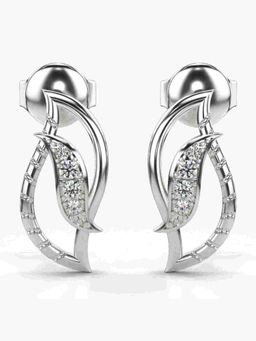 Valanova - Sterling Silver Plated with White Gold and Certified Lab Grown Diamond 0.07 Cts Earrings