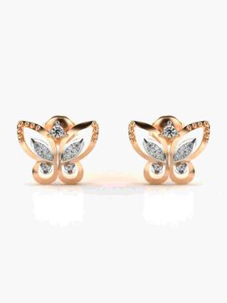 Valanova - Sterling Silver Plated with Rose Gold and Certified Lab Grown Diamond 0.17 Cts Earrings