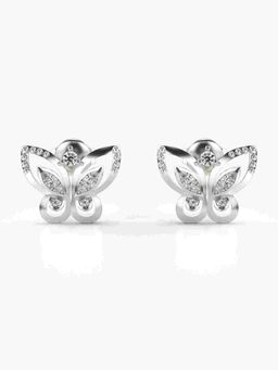 Valanova - Sterling Silver Plated with White Gold and Certified Lab Grown Diamond 0.17 Cts Earrings