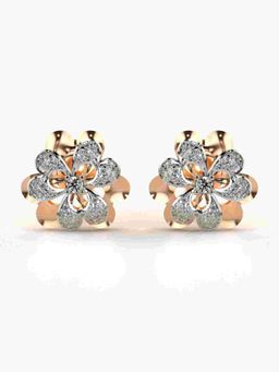 Valanova - Sterling Silver Plated with Rose Gold and Certified Lab Grown Diamond 0.26 Cts Earrings