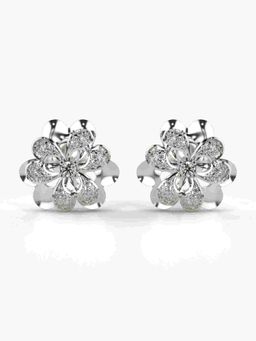 Valanova - Sterling Silver Plated with White Gold and Certified Lab Grown Diamond 0.26 Cts Earrings
