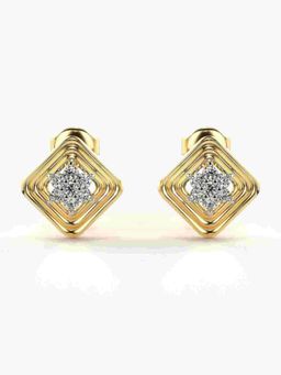 Valanova - Sterling Silver Plated with Yellow Gold and Certified Lab Grown Diamond 0.31 Cts Earrings