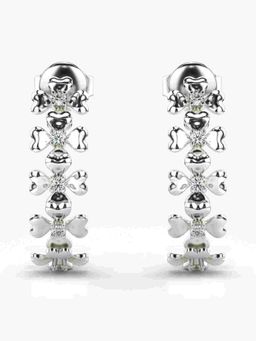 Valanova - Sterling Silver Plated with White Gold and Certified Lab Grown Diamond 0.12 Cts Earrings