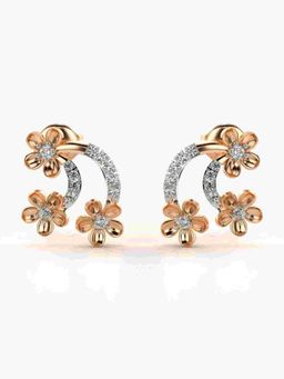 Valanova - Sterling Silver Plated with Rose Gold and Certified Lab Grown Diamond 0.27 Cts Earrings