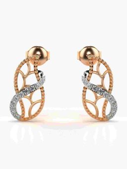 Valanova - Sterling Silver Plated with Rose Gold and Certified Lab Grown Diamond 0.20 Cts Earrings