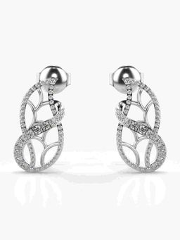 Valanova - Sterling Silver Plated with White Gold and Certified Lab Grown Diamond 0.20 Cts Earrings