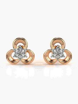 Valanova - Sterling Silver Plated with Rose Gold and Certified Lab Grown Diamond 0.50 Cts Earrings