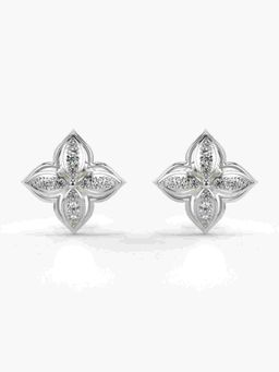 Valanova - Sterling Silver Plated with White Gold and Certified Lab Grown Diamond 0.27 Cts Earrings