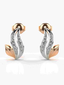 Valanova - Sterling Silver Plated with Rose Gold and Certified Lab Grown Diamond 0.23 Cts Earrings