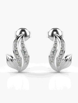Valanova - Sterling Silver Plated with White Gold and Certified Lab Grown Diamond 0.23 Cts Earrings