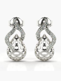 Valanova - Sterling Silver Plated with White Gold and Certified Lab Grown Diamond 0.23 Cts Earrings