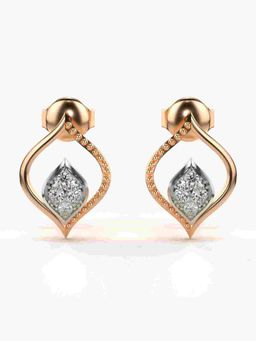 Valanova - Sterling Silver Plated with Rose Gold and Certified Lab Grown Diamond 0.18 Cts Earrings