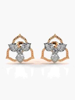 Valanova - Sterling Silver Plated with Rose Gold and Certified Lab Grown Diamond 0.28 Cts Earrings
