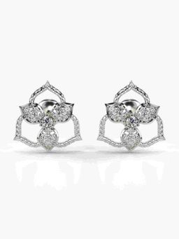Valanova - Sterling Silver Plated with White Gold and Certified Lab Grown Diamond 0.28 Cts Earrings