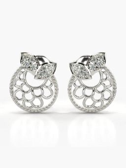 Valanova - Sterling Silver Plated with White Gold and Certified Lab Grown Diamond 0.17 Cts Earrings