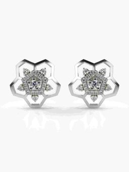 Valanova - Sterling Silver Plated with White Gold and Certified Lab Grown Diamond 0.58 Cts Earrings