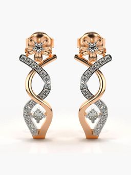 Valanova - Sterling Silver Plated with Rose Gold and Certified Lab Grown Diamond 0.31 Cts Earrings
