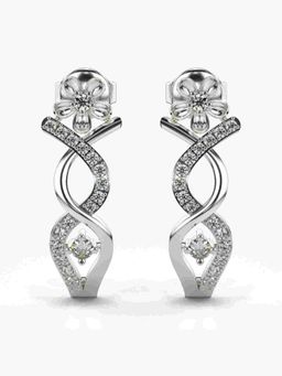 Valanova - Sterling Silver Plated with White Gold and Certified Lab Grown Diamond 0.31 Cts Earrings