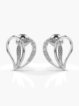 Valanova - Sterling Silver Plated with White Gold and Certified Lab Grown Diamond 0.19 Cts Earrings