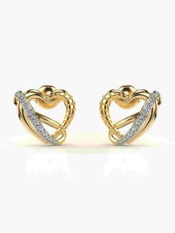 Valanova - Sterling Silver Plated with Yellow Gold and Certified Lab Grown Diamond 0.17 Cts Earrings
