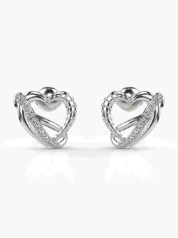 Valanova - Sterling Silver Plated with White Gold and Certified Lab Grown Diamond 0.17 Cts Earrings