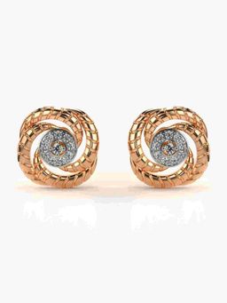Valanova - Sterling Silver Plated with Rose Gold and Certified Lab Grown Diamond 0.15 Cts Earrings
