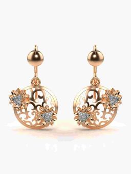Valanova - Sterling Silver Plated with Rose Gold and Certified Lab Grown Diamond 0.23 Cts Earrings