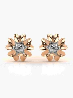 Valanova - Sterling Silver Plated with Rose Gold and Certified Lab Grown Diamond 0.36 Cts Earrings
