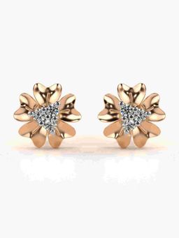 Valanova - Sterling Silver Plated with Rose Gold and Certified Lab Grown Diamond 0.34 Cts Earrings