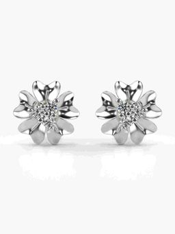 Valanova - Sterling Silver Plated with White Gold and Certified Lab Grown Diamond 0.34 Cts Earrings