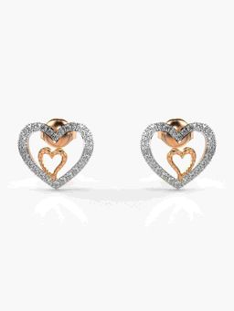 Valanova - Sterling Silver Plated with Rose Gold and Certified Lab Grown Diamond 0.39 Cts Earrings