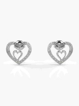 Valanova - Sterling Silver Plated with White Gold and Certified Lab Grown Diamond 0.39 Cts Earrings