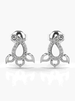 Valanova - Sterling Silver Plated with White Gold and Certified Lab Grown Diamond 0.20 Cts Earrings