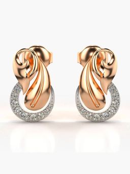 Valanova - Sterling Silver Plated with Rose Gold and Certified Lab Grown Diamond 0.18 Cts Earrings