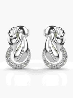 Valanova - Sterling Silver Plated with White Gold and Certified Lab Grown Diamond 0.18 Cts Earrings