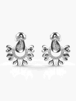 Valanova - Sterling Silver Plated with White Gold and Certified Lab Grown Diamond 0.21 Cts Earrings