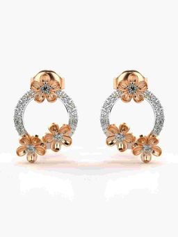 Valanova - Sterling Silver Plated with Rose Gold and Certified Lab Grown Diamond 0.29 Cts Earrings
