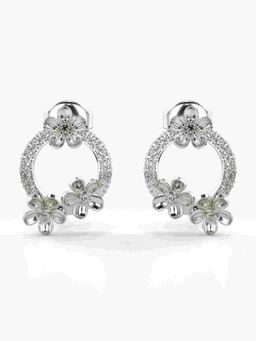 Valanova - Sterling Silver Plated with White Gold and Certified Lab Grown Diamond 0.29 Cts Earrings