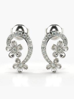 Valanova - Sterling Silver Plated with White Gold and Certified Lab Grown Diamond 0.23 Cts Earrings