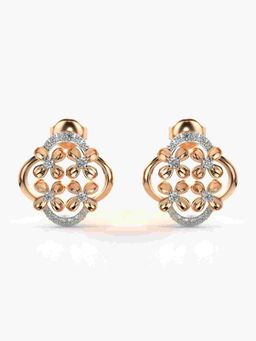 Valanova - Sterling Silver Plated with Rose Gold and Certified Lab Grown Diamond 0.35 Cts Earrings