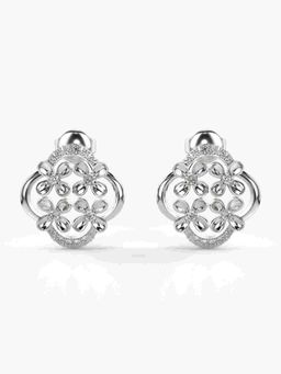 Valanova - Sterling Silver Plated with White Gold and Certified Lab Grown Diamond 0.35 Cts Earrings