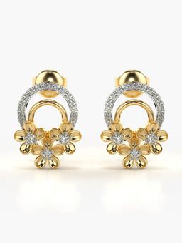 Valanova - Sterling Silver Plated with Yellow Gold and Certified Lab Grown Diamond 0.31 Cts Earrings