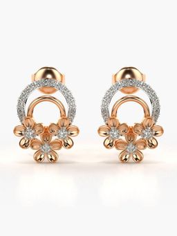Valanova - Sterling Silver Plated with Rose Gold and Certified Lab Grown Diamond 0.31 Cts Earrings