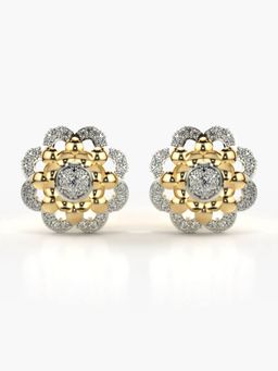 Valanova - Sterling Silver Plated with Yellow Gold and Certified Lab Grown Diamond 0.42 Cts Earrings