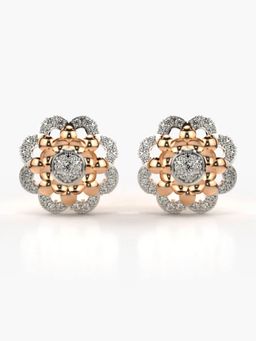 Valanova - Sterling Silver Plated with Rose Gold and Certified Lab Grown Diamond 0.42 Cts Earrings