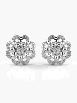 Valanova - Sterling Silver Plated with White Gold and Certified Lab Grown Diamond 0.42 Cts Earrings